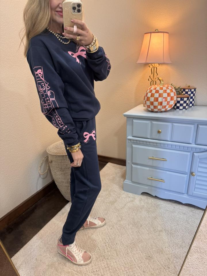 Navy Nutcracker Two Piece Sweat Suit