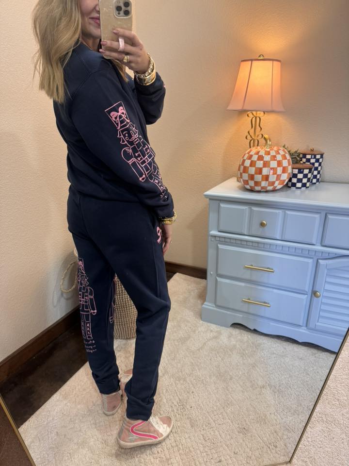 Navy Nutcracker Two Piece Sweat Suit
