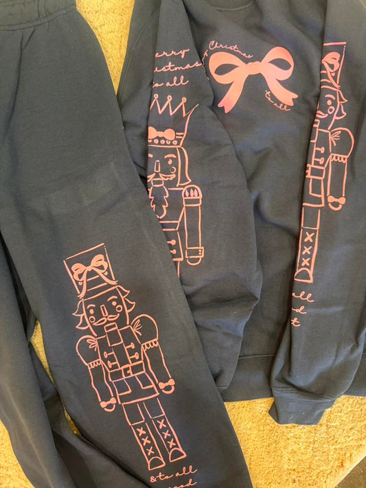 Navy Nutcracker Two Piece Sweat Suit