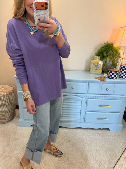 Purple Oversized Long Sleeve
