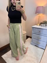 Sage & Lilac Lace Detailed Track Pants With Pockets