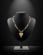 Gold Hammered Heart Necklace