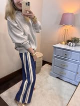 Heather Grey Oversized Polo Collared Pullover