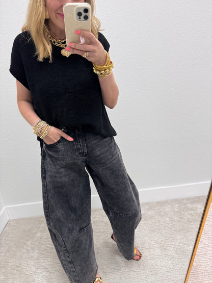 Black  Knit Sweater Tank