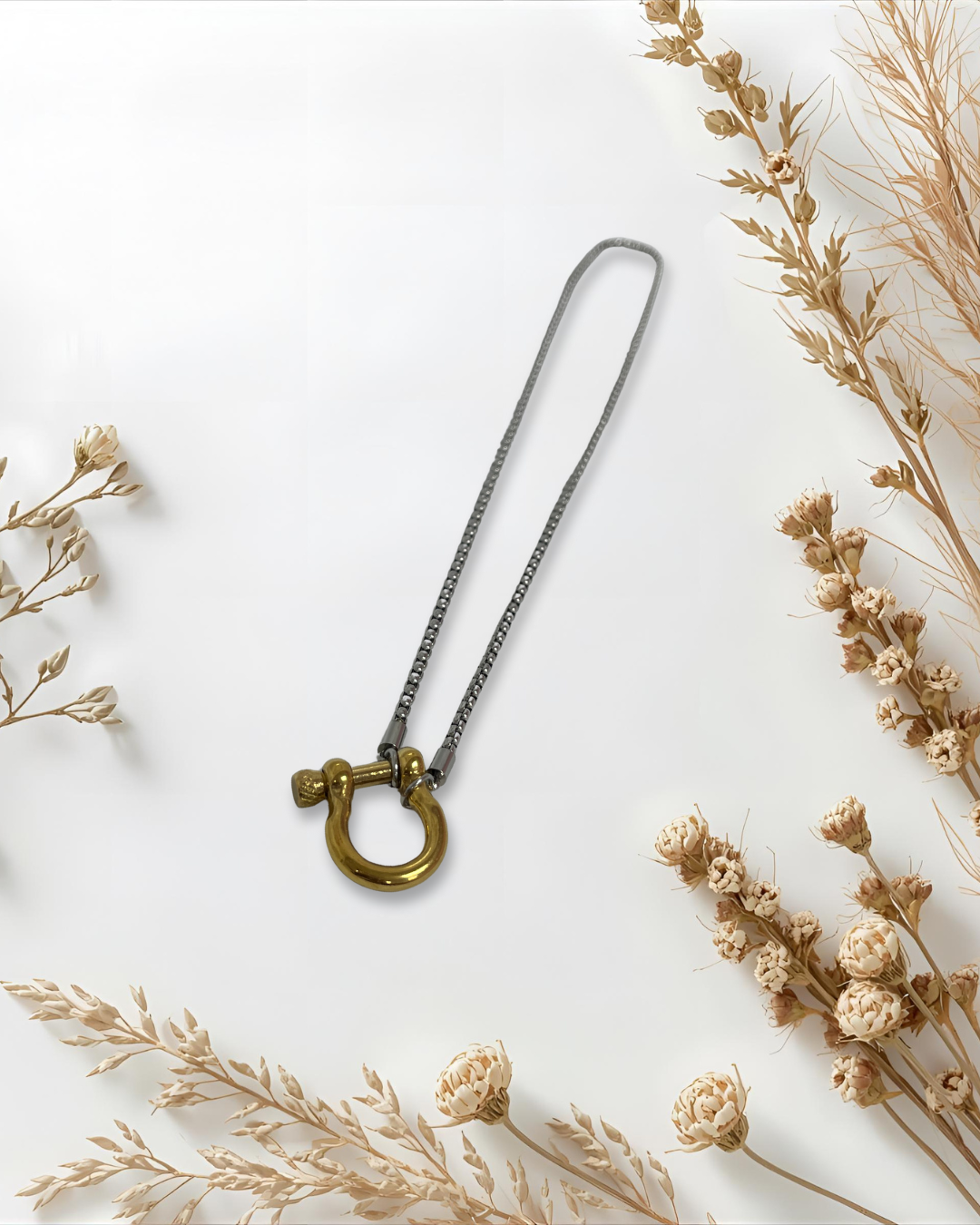 Antique Metal Horsebit Necklace (2 colors)