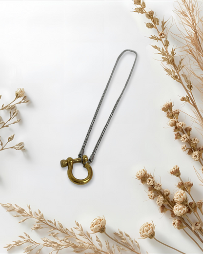 Antique Metal Horsebit Necklace (2 colors)