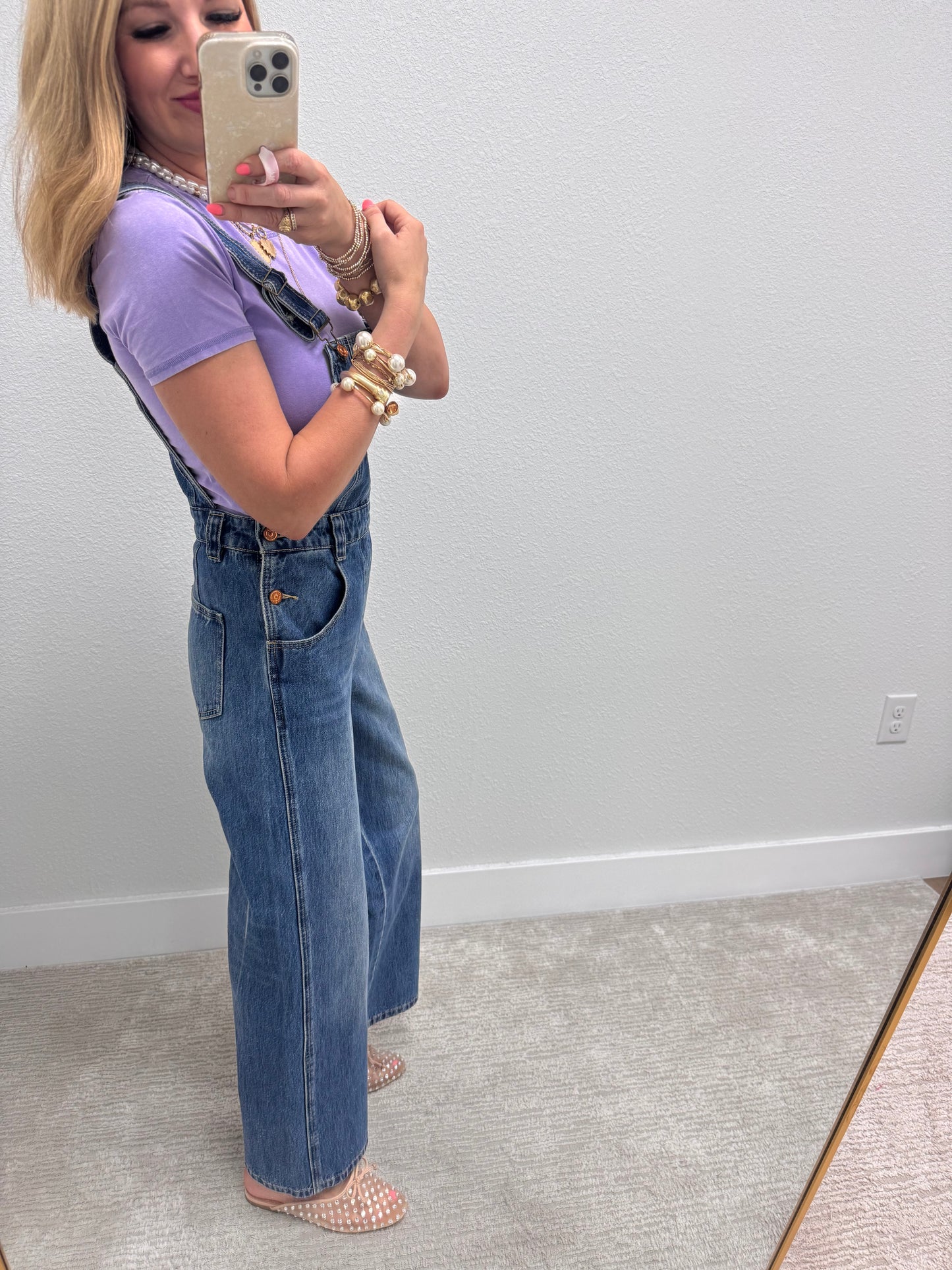 Aug11- Star Back Denim overalls
