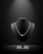 Silver Palm Chain With Pave Bead Magnetic Necklace