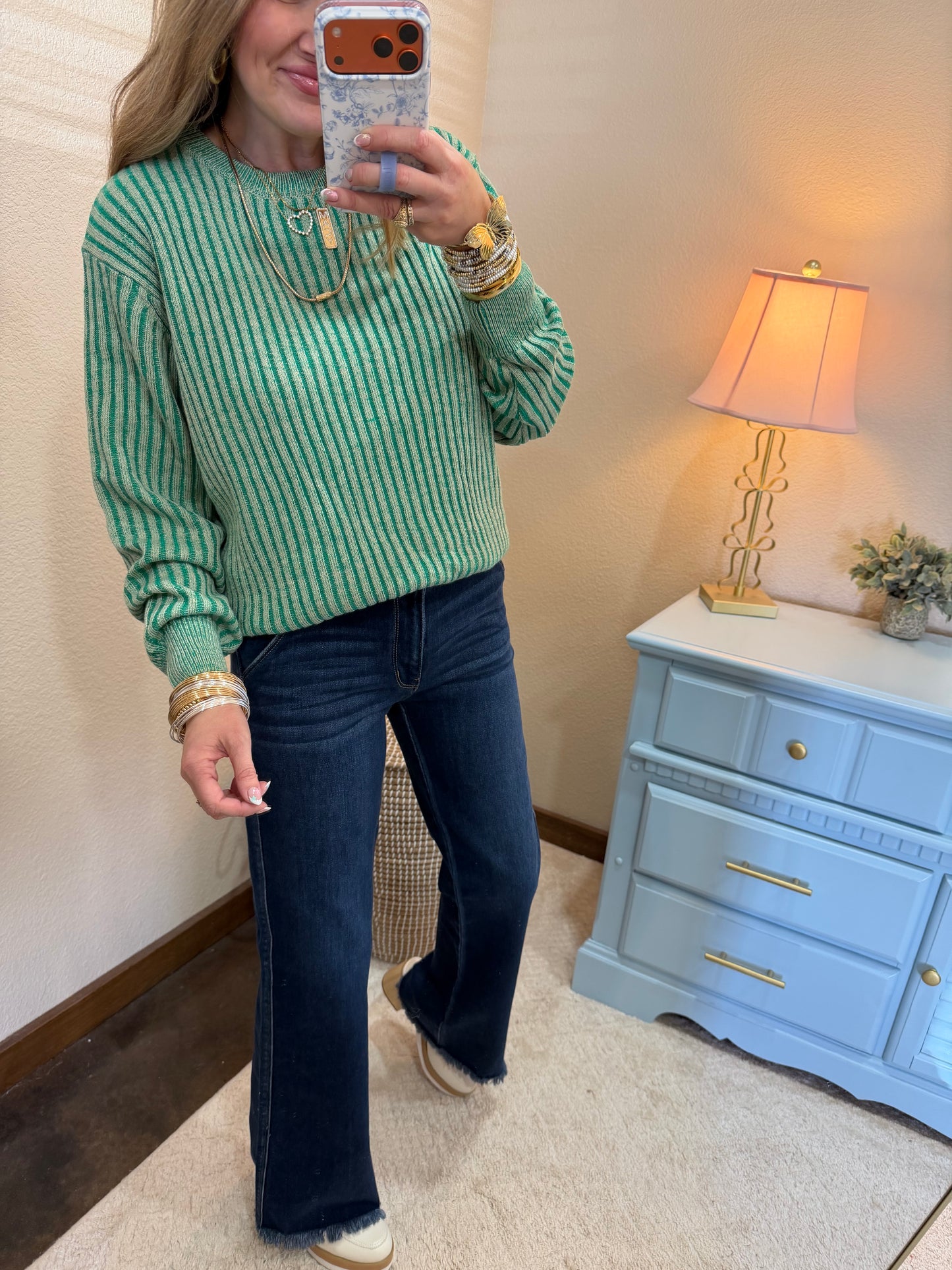 Kancan High Rise Trouser Pocket Flare Jeans