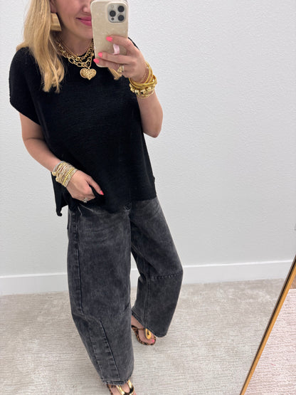 Black  Knit Sweater Tank