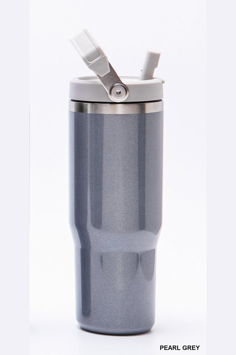 30oz Stainless Steal Pearl Flip Straw Tumbler (5 colors!)