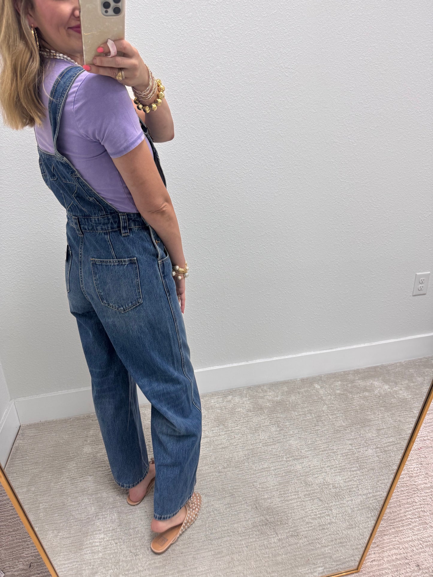 Aug11- Star Back Denim overalls
