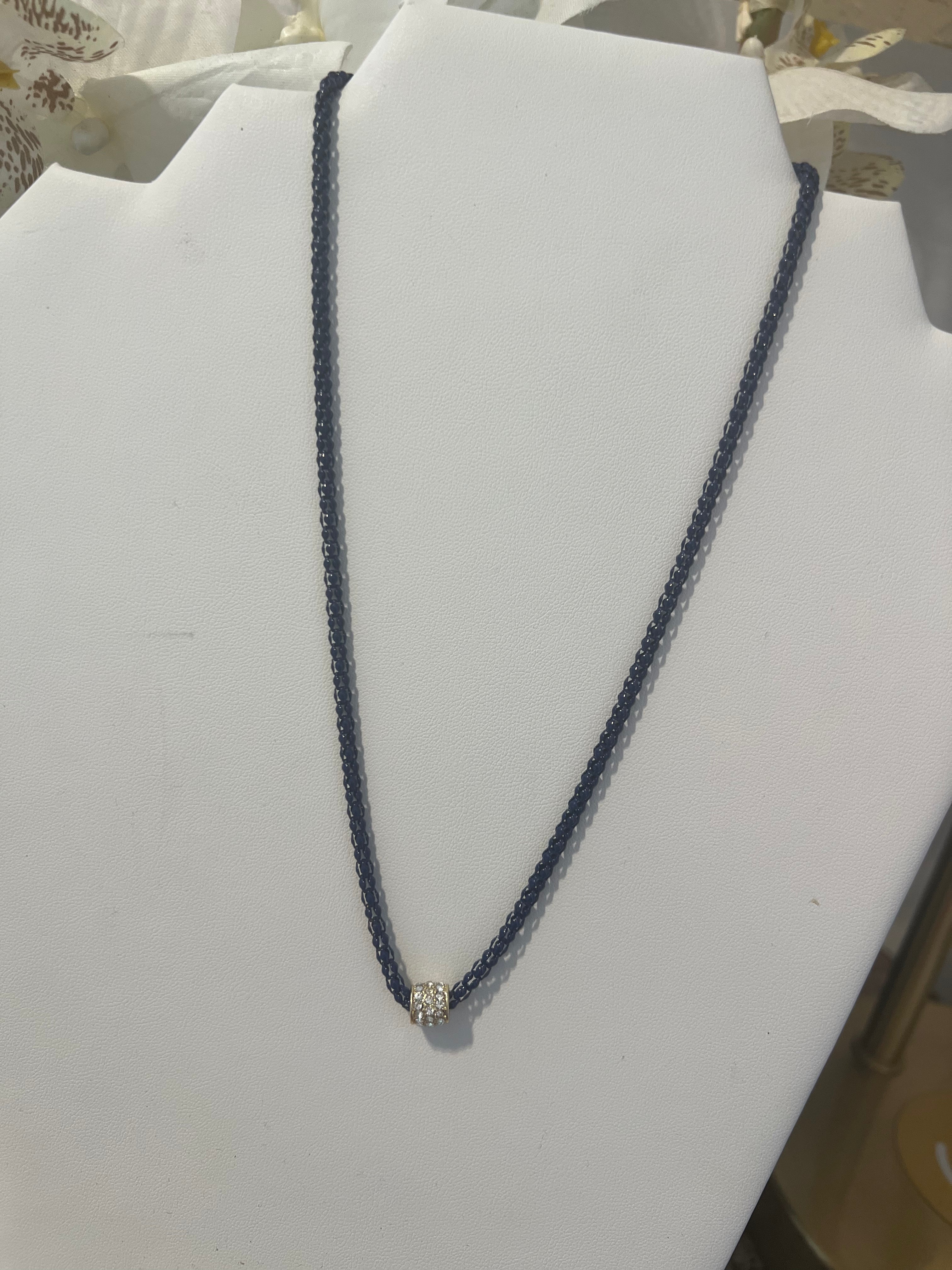 Navy Crystal Necklace