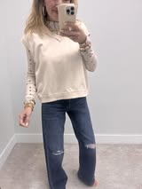 Ecru Cherry Print Thermal Top