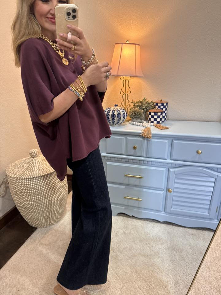 Plum Malibu Vintage Dolman Top