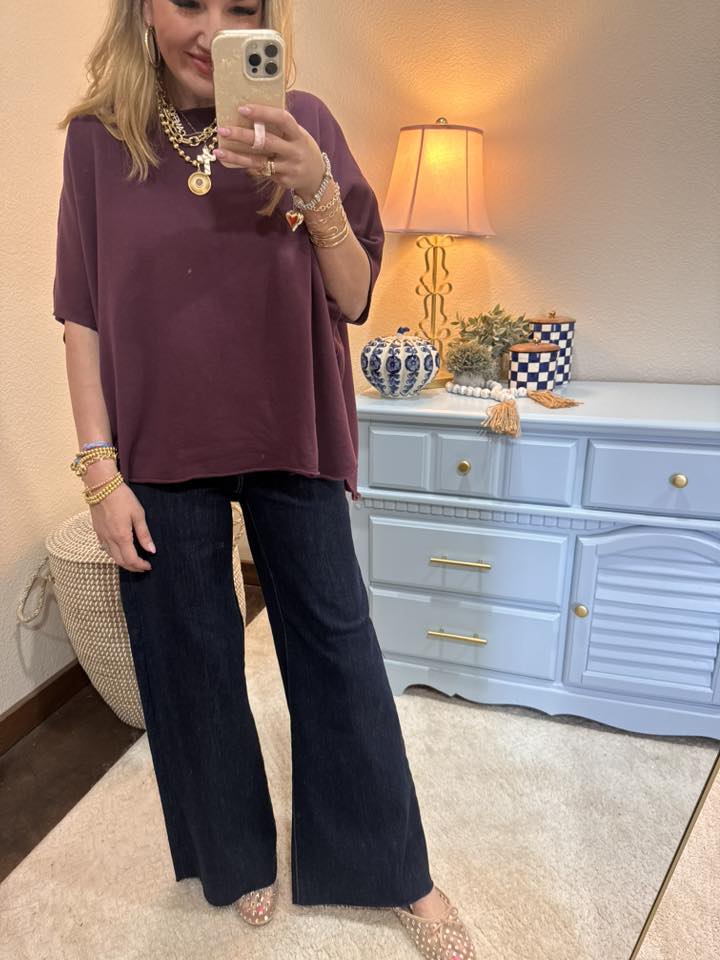 Plum Malibu Vintage Dolman Top