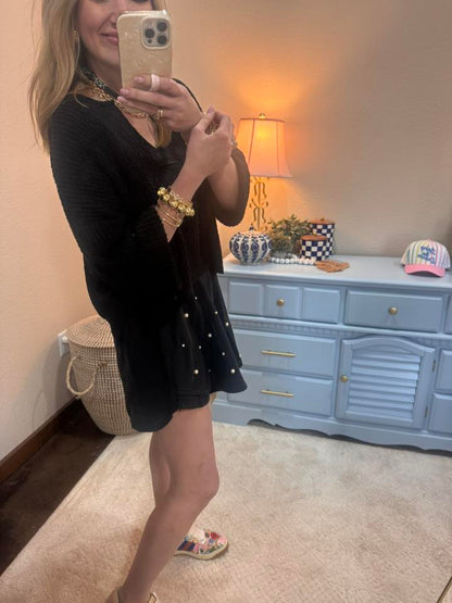 Black 3/4 Knit Top
