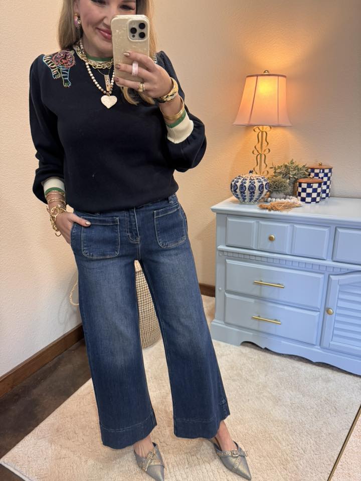 Risen Elastic Waist Crop Jean