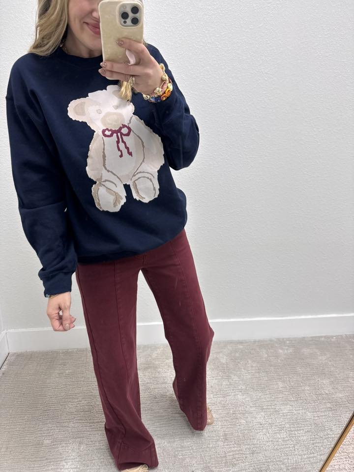 Navy Teddy Bear Sweater