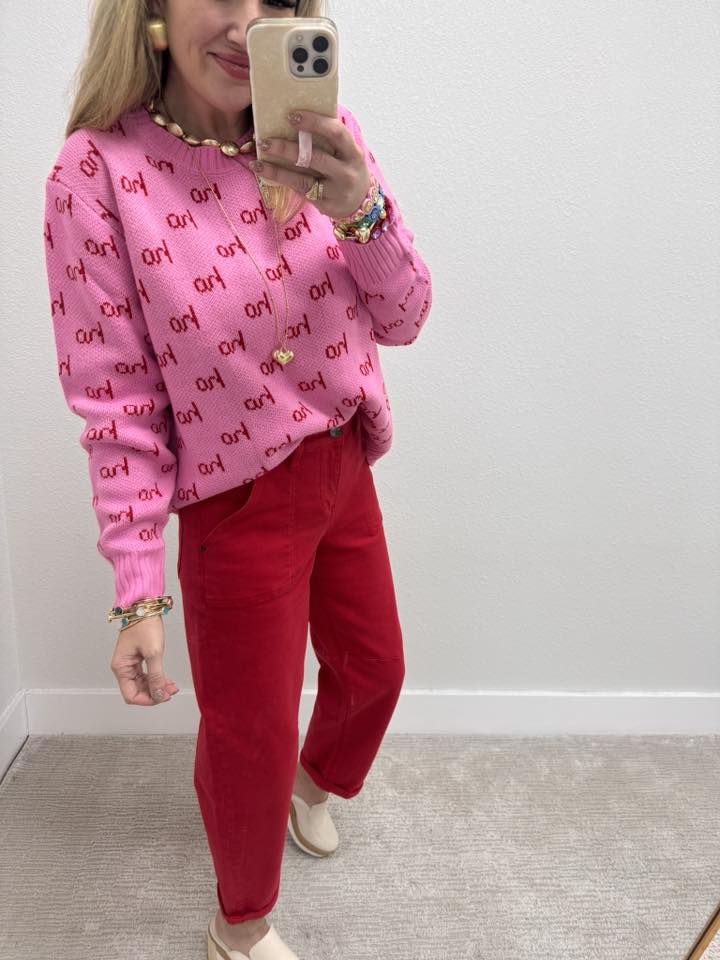 Pink and Red Ho Ho Ho Sweater