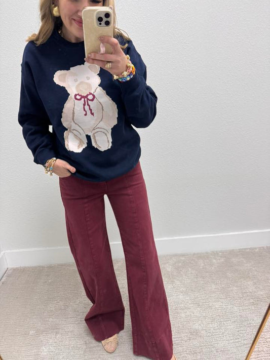Navy Teddy Bear Sweater