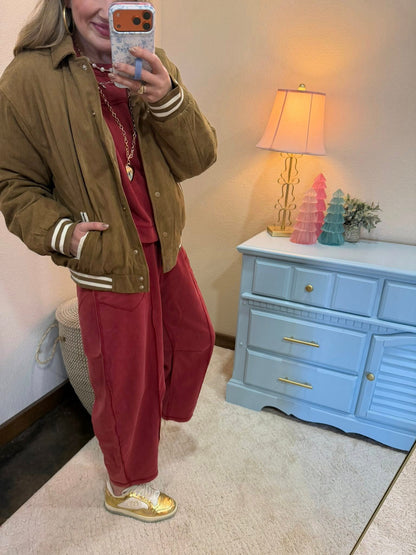 Camel Corduroy Varsity Jacket FS
