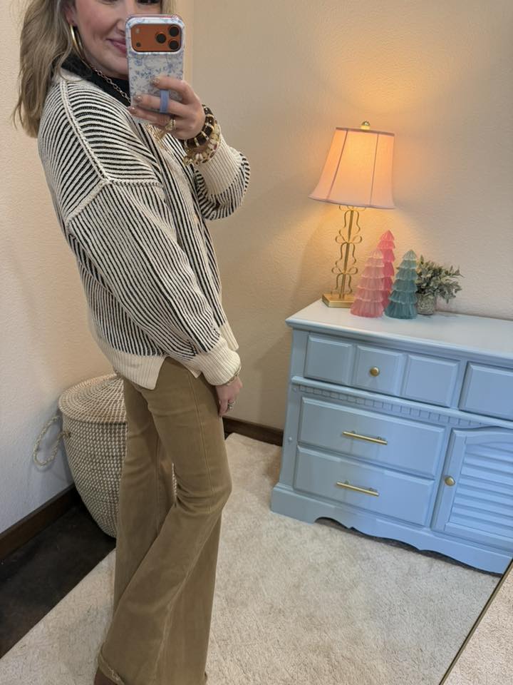 Navy Two Tone Crew-Neck Sweater