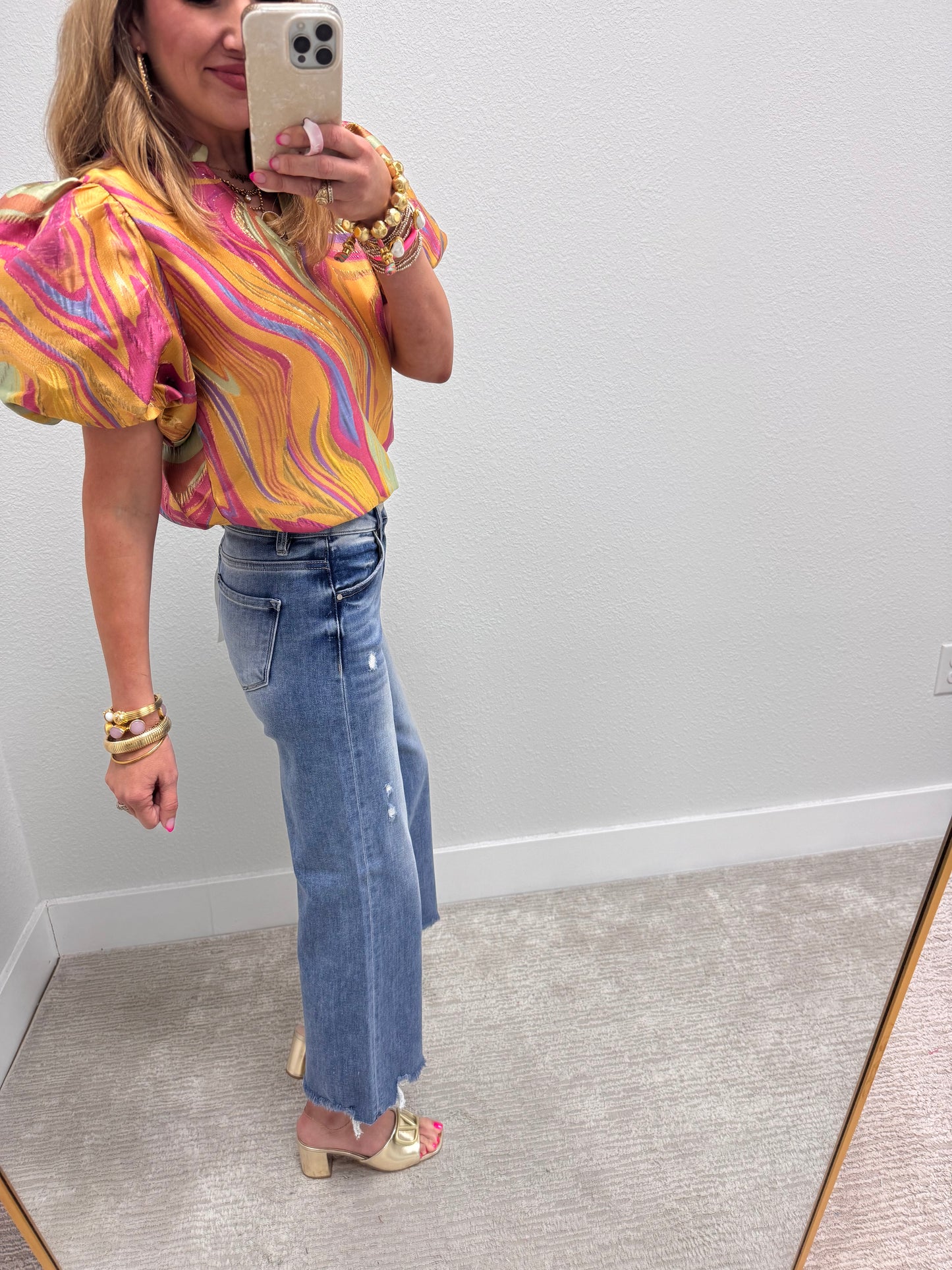Risen High Rise Crop Wide Leg Jean