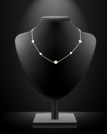 Lux Crystal Chain Necklace (silver and gold)