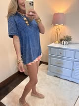 Classic Blue Ribbed Short Sleeve