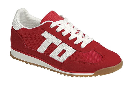 Red and White T Sneakers
