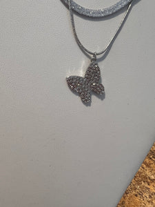 Double Layer Butterfly Necklace (Silver and Gold!)