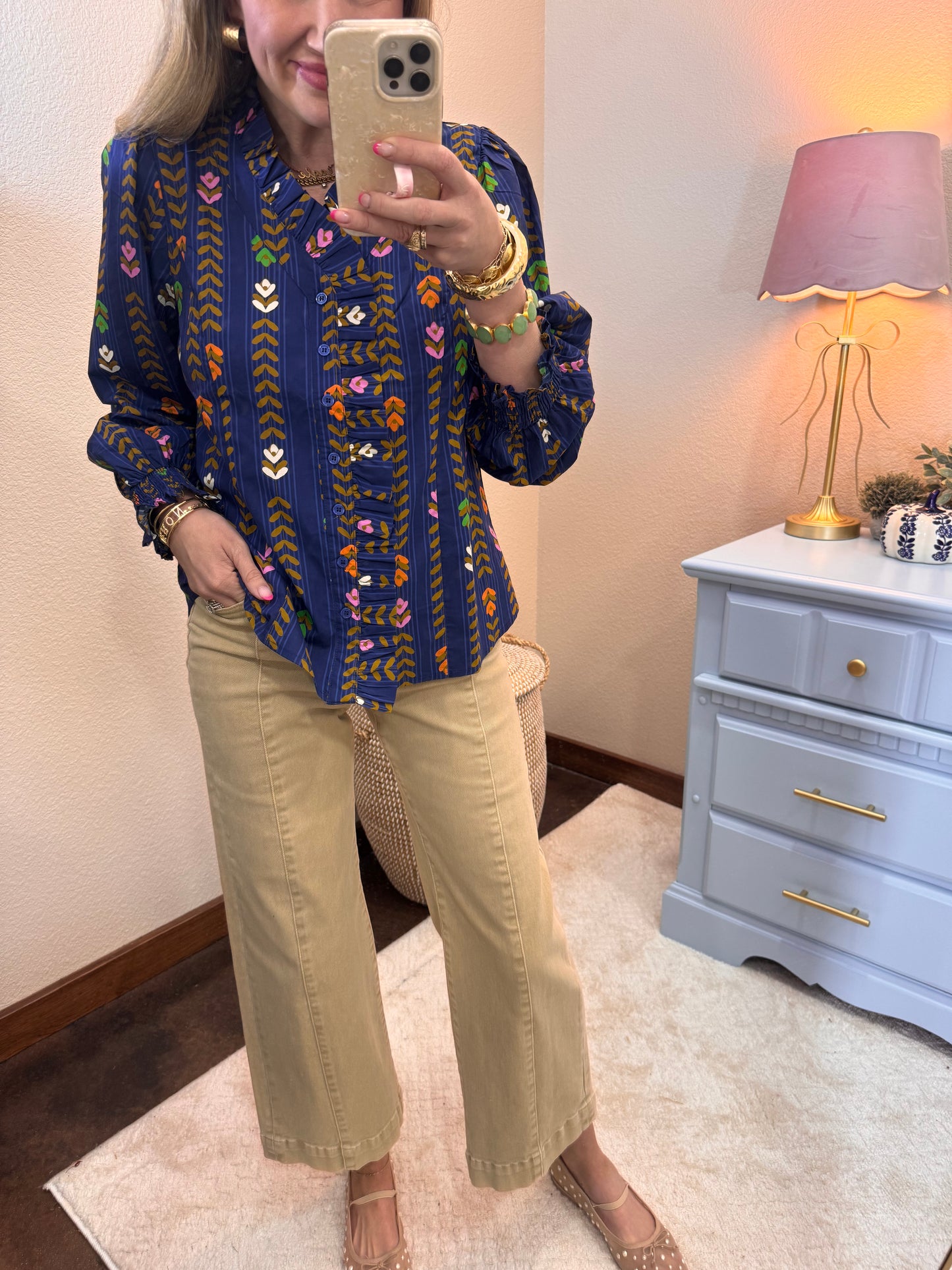 Risen Latte Tummy Control Front Seam Jeans