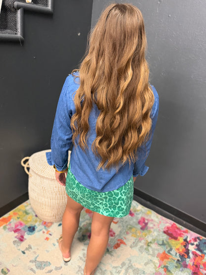 Green Leopard Skort