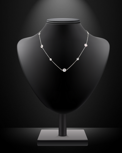 Lux Crystal Chain Necklace (silver and gold)