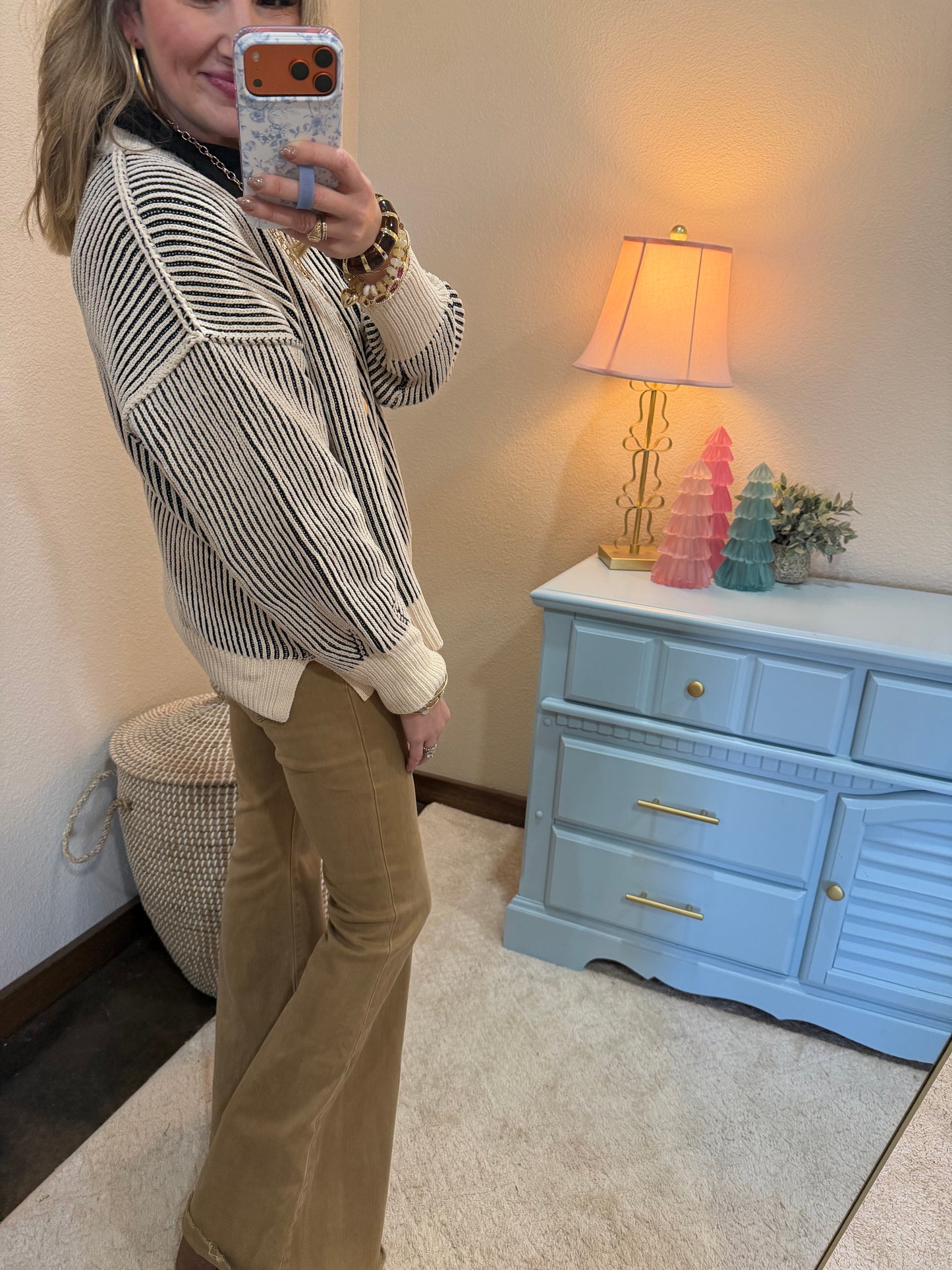 Black Two Tone Crew-Neck Sweater