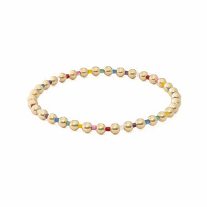 Gold and Colored Bead Bracelets