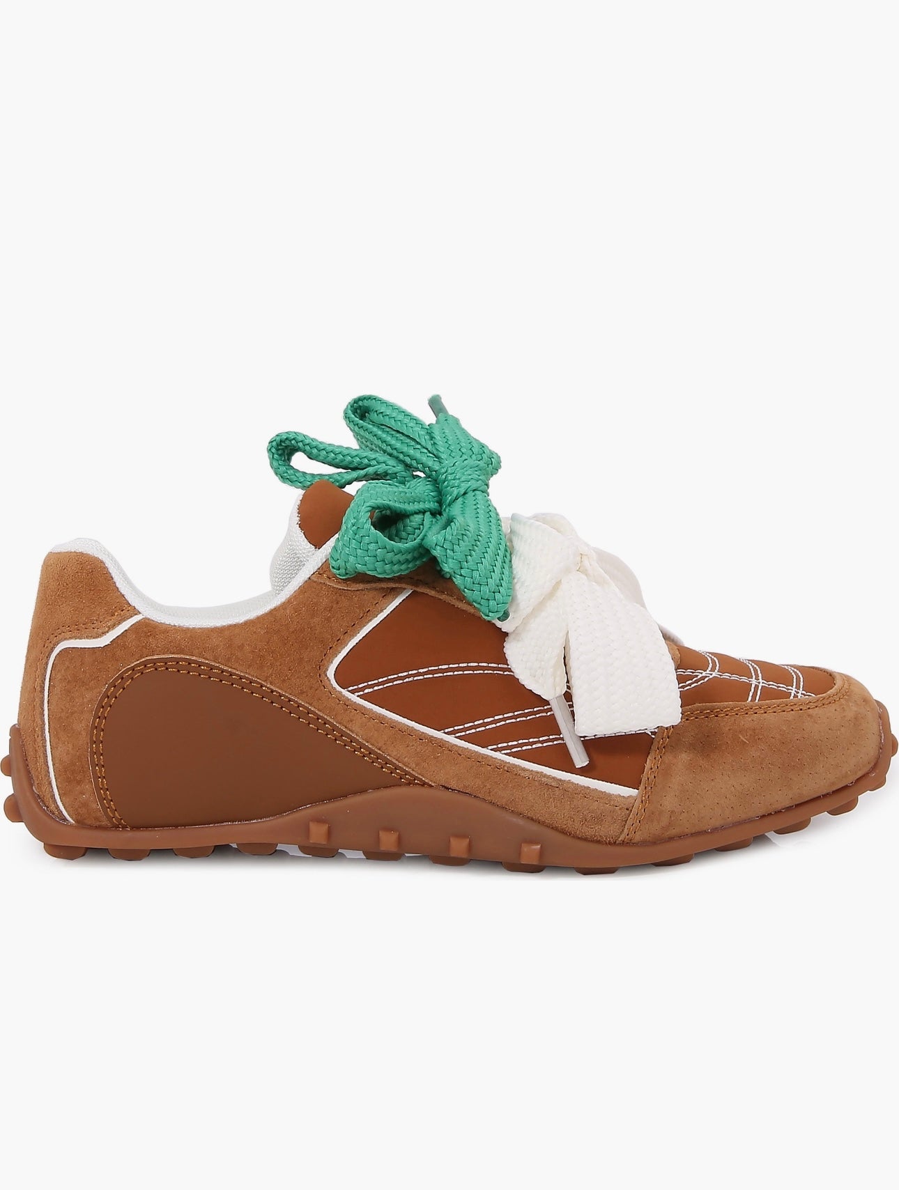 Brown Double Tie Suede Sneakers