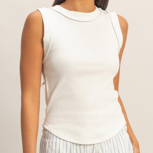 Off White Seam Detail Tank Top