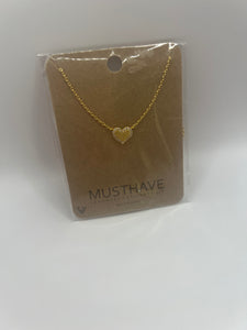 Crystal Outlined Heart Necklace