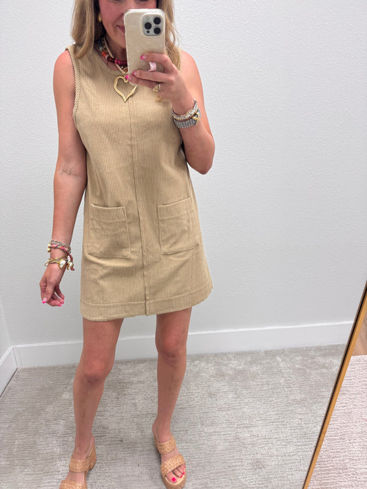 Tan Corded Dress