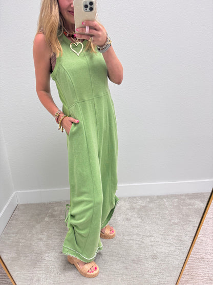 Green Adjustable Bottom Jumpsuit