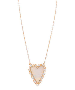 White Pearl Heart Necklace