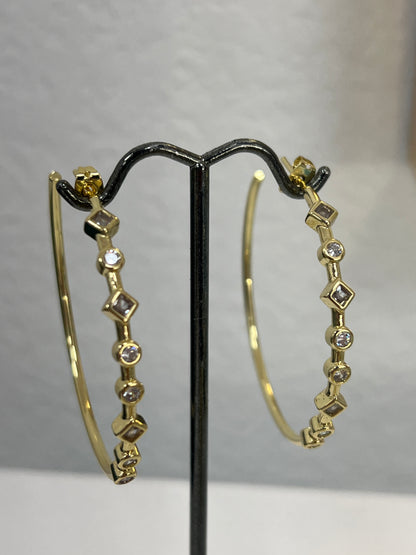 Diamond Studded Hoops