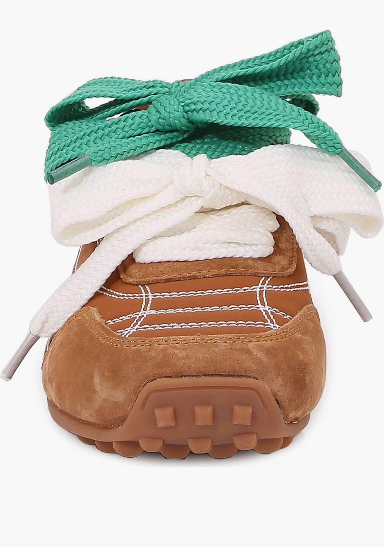 Brown Double Tie Suede Sneakers