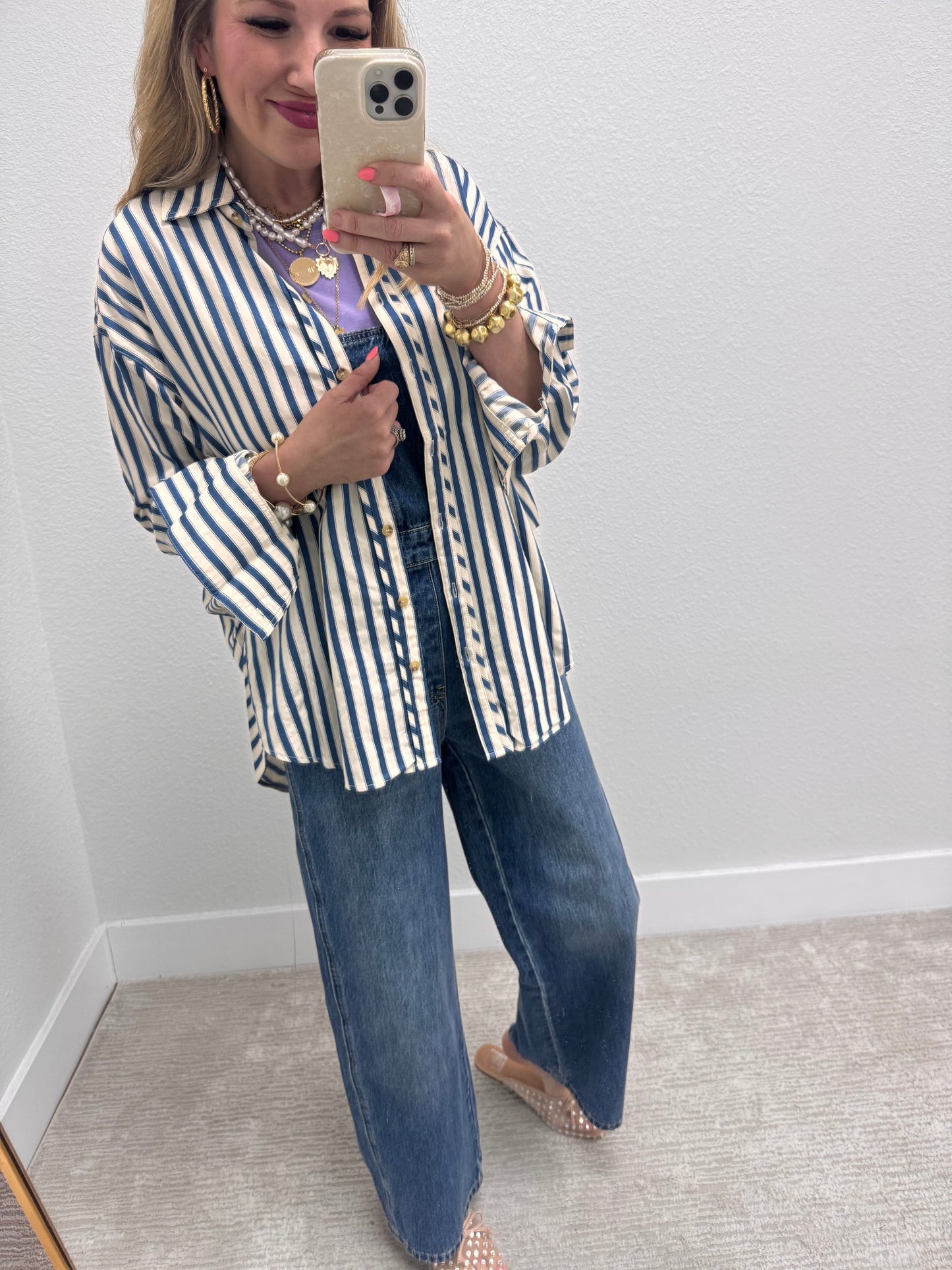 Aug11- Star Back Denim overalls