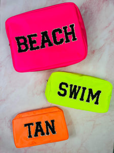 Beach Swim Tan Bag Set (patches are sewn on!)