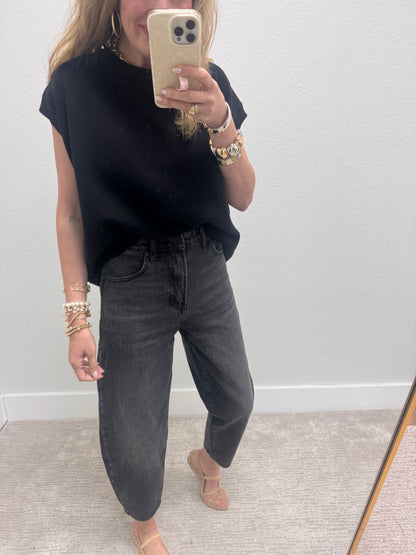KanCan Dark Gray/Black Barrel Jeans