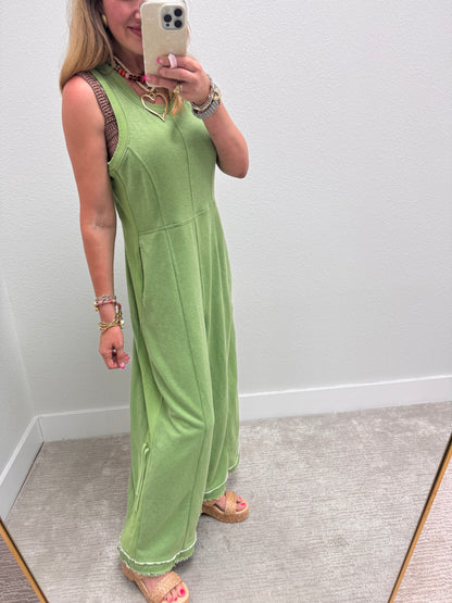 Green Adjustable Bottom Jumpsuit