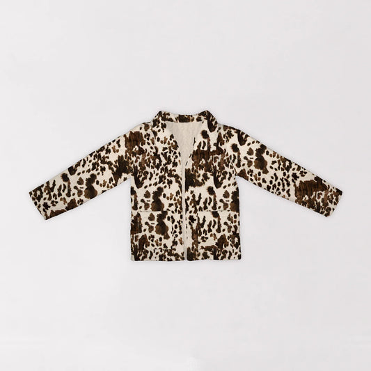 Ida Mae Bella Hide Brown Quilted Cropped Jacket